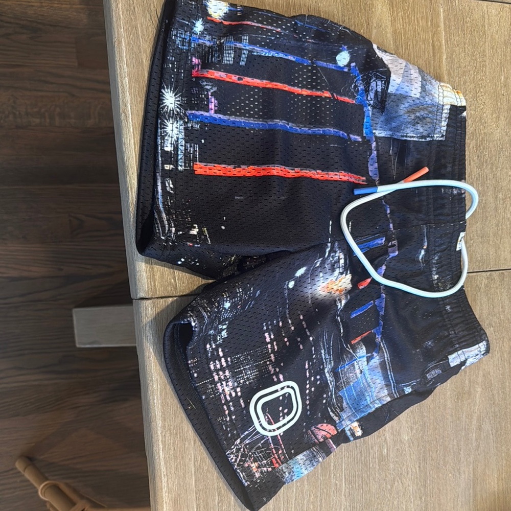 Kids Graphic Black Shorts